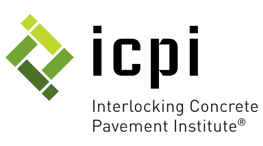 ICPI logo with green geometric design on the left and bold text icpi above Interlocking Concrete Pavement Institute® on the right.