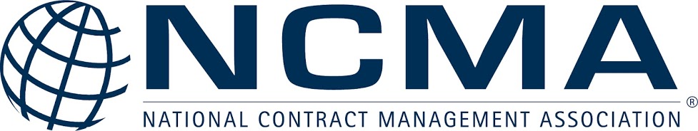 Logo of the National Contract Management Association (NCMA) with a globe icon to the left of the organizations acronym and full name written below.